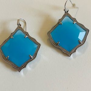 Kendra Scott RARE & Retired Kirsten Teal Agate & Silver Stunningly GORGEOUS!